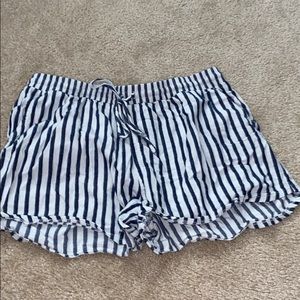 Striped shorts.